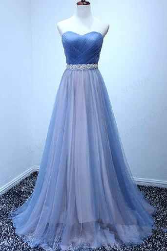 Prom Dresses,Evening Dress,Beautiful Tulle Handmade Sweetheart Long Prom Dress, Prom Gowns, Evening Dresses
