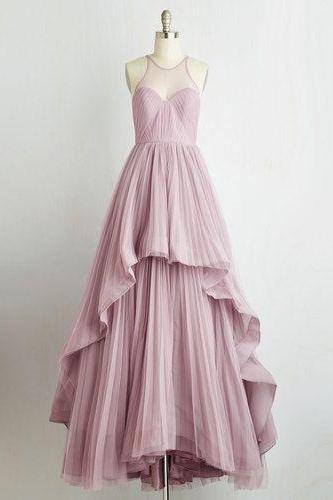 Prom Dresses,evening Dress,beautiful Long Prom Dress, A-line Prom Dress,pleat Evening Dress
