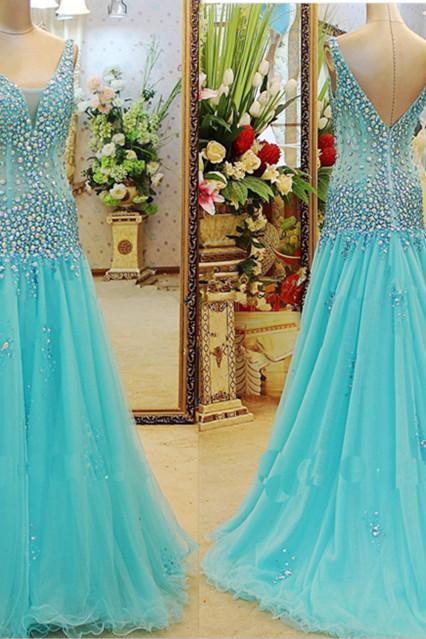 Prom Dresses,Evening Dress,blue prom dress, long prom dress, cheap prom dress, 2017 prom dress, mermaid prom dress