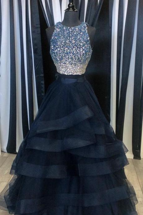 Prom Dresses,evening Dress,two Piece Prom Dresses,ruffles Ball Gowns,sparkly Sequins Dress,2 Piece Prom Dress,long Party Dress,prom Dresses