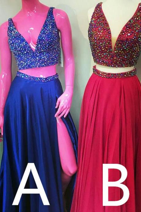 Prom Dresses,evening Dress, Prom Dress,modest Prom Dress,two Piece Prom Dresses,satin Prom Gowns,prom Dresses 2017,sexy Long Party