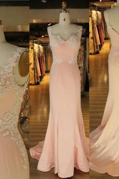 Prom Dresses,Evening Dress,New Arrival Prom Dress,Modest Prom Dress,Pink Sweetheart Prom Dress,Mermaid Prom Dress,Evening Dress,Straps Prom Dress,Lace Applique Prom Dress,Party Dresses