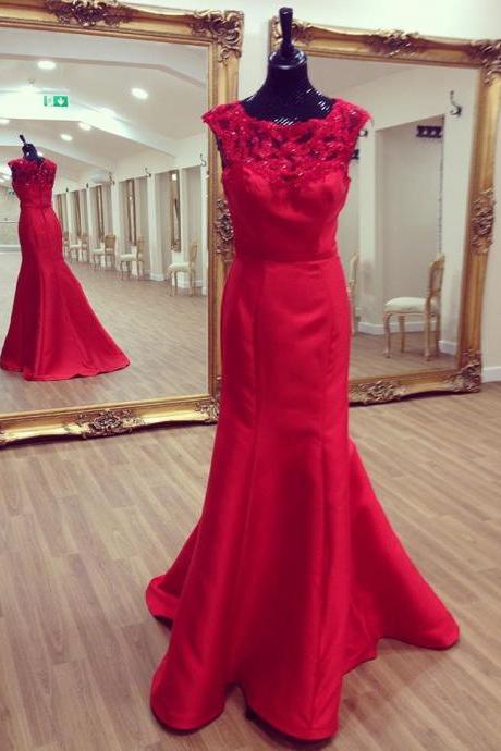Prom Dresses,evening Dress,red Prom Dress,lace Prom Gown,lace Prom Dresses,lace Evening Gowns,mermaid Formal Gown,party Dresses For Teens Girls