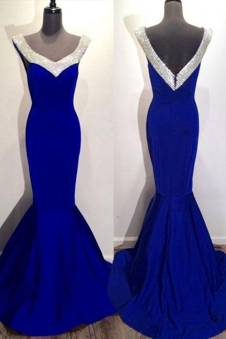 Prom Dresses,evening Dress,mermaid Prom Gown,royal Blue Evening Gowns,party Dresses,mermaid Evening Gowns,sexy Formal Dress For Teens