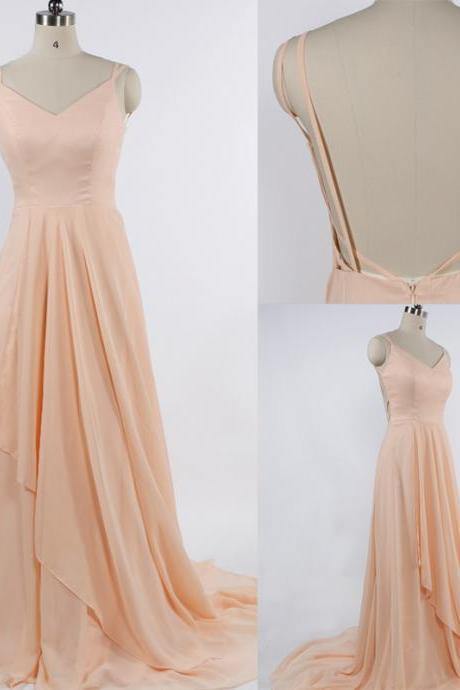 Prom Dresses,evening Dress,charming Prom Dress,chiffon Prom Dress,spaghetti Straps Prom Dress,v-neck Evening Dress