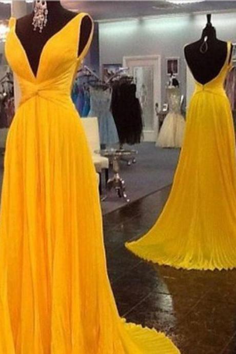 Prom Dresses,evening Dress,yellow Prom Dresses,chiffon Prom Gown,backless Prom Dresses,prom Dresses, Style Prom Gown,prom Dress,prom Gowns