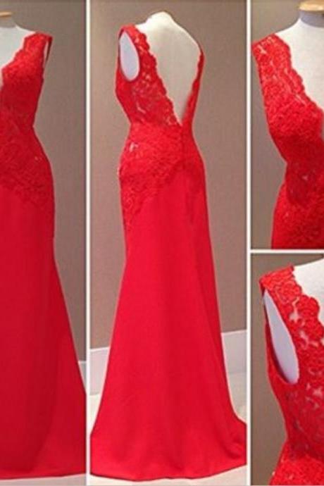 Prom Dresses,evening Dress,red Prom Dresses,charming Evening Dress,prom Gowns,lace Prom Dresses,2017 Prom Gowns,red Evening Gown,backless Party