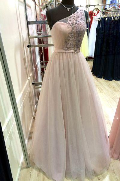 Prom Dresses,Evening Dress,New Arrival Prom Dress,One shoulder prom dresses 2017,A-line decals long prom dress,chiffon tulle evening dress formal dress for teens
