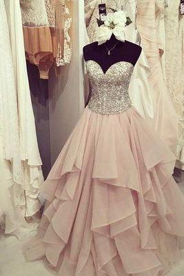 Prom Dresses,evening Dress,gorgeous Sweetheart Ruffled Long Prom Dress,evening Dresses
