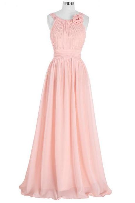 Prom Dresses,evening Dress,evening Dresses Long Elegant Pink Chiffon A Line Evening Gowns Formal Party Dresses