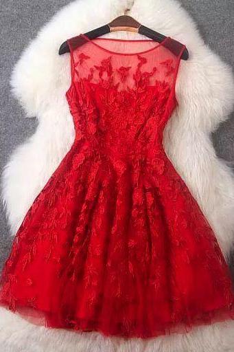 Prom Dresses,charming Prom Dress,tulle Prom Dresses,short Prom Dress,red Prom Dress