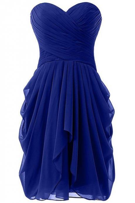 Prom Dresses,charming Prom Dress,chiffon Prom Dress,royal Blue Prom Dress,short Prom Dress,homecoming Dresses