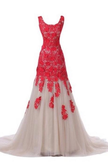 Prom Dresses,Evening Dress,Party Dresses,Red Prom Dresses,Mermaid Prom Dress,Red Prom Gown,Lace Prom Gowns,Elegant Evening Dress,Modest Evening Gowns,Simple Party Gowns,lace Prom Dress
