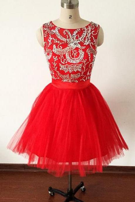 Red Homecoming Dresses,tulle Homecoming Dresses,short Graduation Dresses,open Back Homecoming Dresses,homecoming Dresses