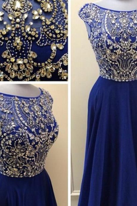 Prom Dresses,evening Dress,party Dresses,prom Dresses,royal Blue Prom Dresses,royal Blue Prom Dress,silver Beaded Formal Gown,beadings Prom