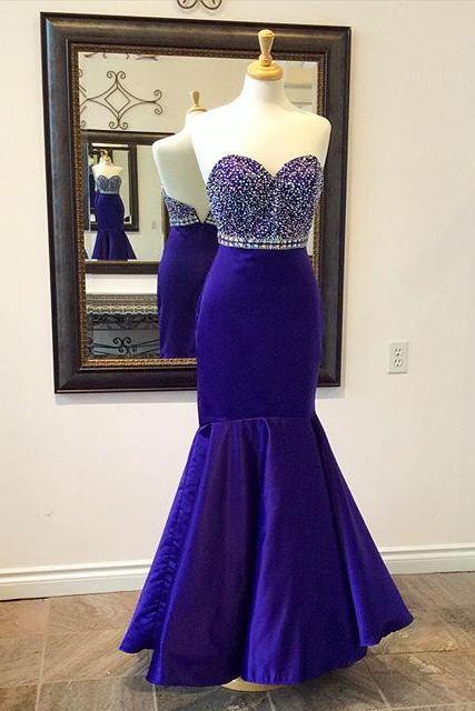 Prom Dresses,Evening Dress,Party Dresses,Mermaid Prom Gown,Royal Blue Prom Dresses,Royal Blue Evening Gowns,Beaded Party Dresses,Evening Gowns,Formal Dress For Teen