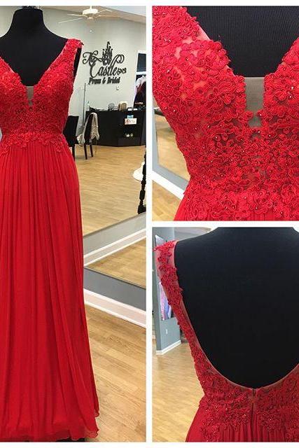 Prom Dresses,Evening Dress,Party Dresses,Red Prom Dresses,Prom Dress,Red Prom Gown,Lace Prom Gowns,Elegant Evening Dress,Modest Evening Gowns,Simple Party Gowns,2017 Lace Prom Dress