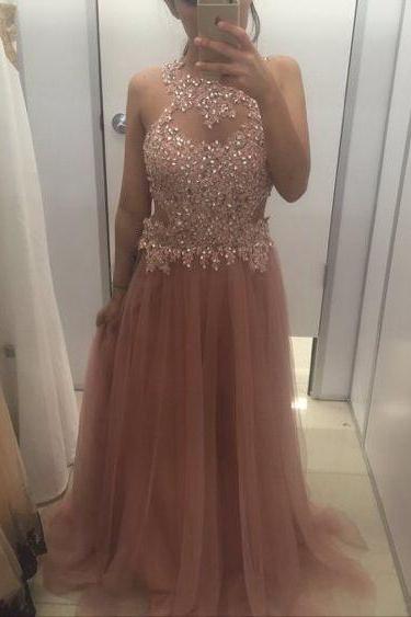 Prom Dresses,Evening Dress,Party Dresses,Blush Pink Prom Dresses,Ball Gown Prom Dress,Tulle Prom Dress,Simple Prom Dress,Tulle Prom Dress,Simple Evening Gowns,Cheap Party Dress,Elegant Prom Dresses,2017 Formal Gowns For Teens