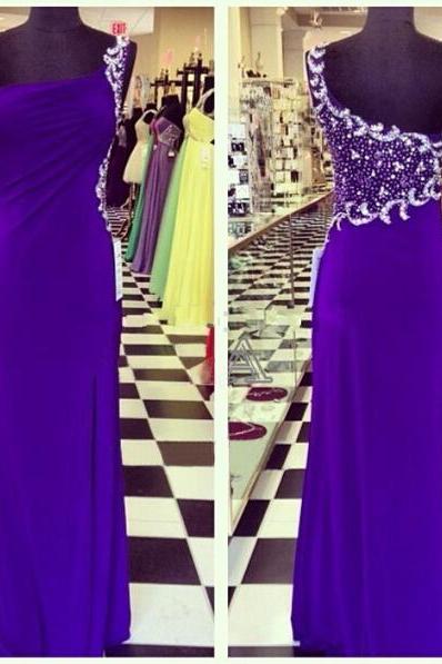Prom Dresses,evening Dress,party Dresses,prom Gown,royal Blue Prom Dresses,one Shoulder Evening Gowns,simple Formal Dresses,one Shoulder Prom