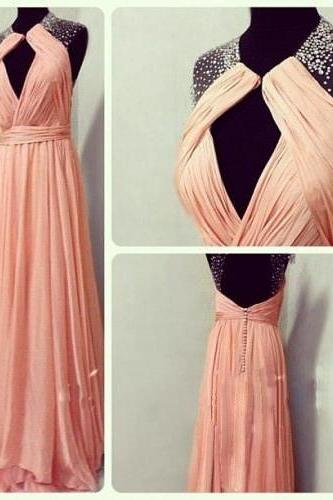 Prom Dresses,Evening Dress,Party Dresses,Prom Dresses,Blush Pink Evening Gowns,Sexy Formal Dresses,Chiffon Prom Dresses,2017 Fashion Evening Gown,Sexy Evening Dress,Party Dress,Bridesmaid Gowns