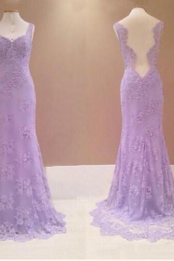 Prom Dresses,Evening Dress,Party Dresses,Lilac Prom Dresses,Vintage Prom Gown,Mermaid Evening Gowns,Lace Party Dress,Lace Evening Dress,2017 Prom Dress