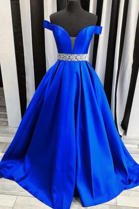 Prom Dresses,evening Dress,party Dresses,sexy Off The Shoulder Satin Ball Gowns Prom Evening Dresses 2017 Prom Dresses