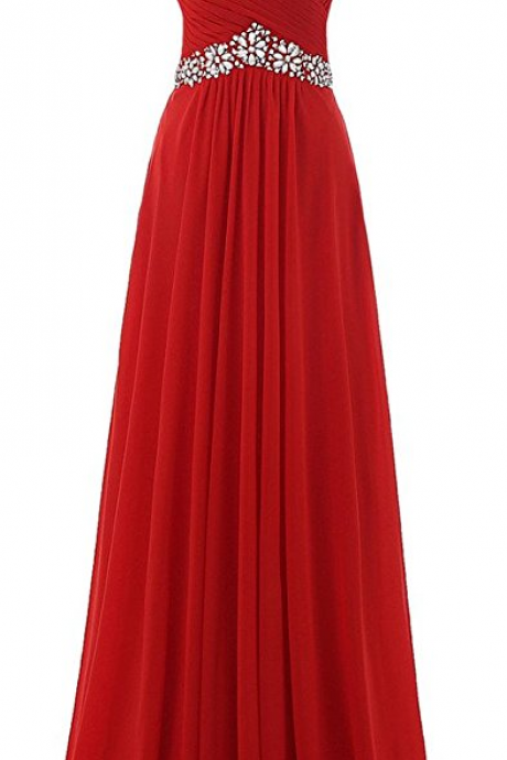 Beaded Straps Long Prom Dress Floor Length Evening Gown