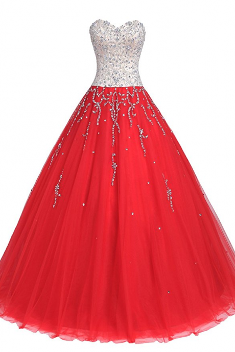 Prom Dresses Sweetheart Quinceanera Dresses Tulle With Beads