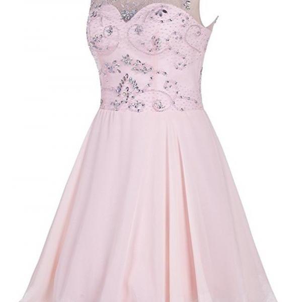 Short Pink Sweet Cheap Cap Sleeve Prom Dresses Homecoming Dress For on Luulla