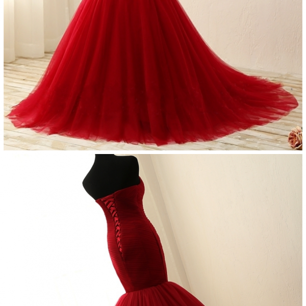 Glamorous Mermaid Sweetheart Cutout Red Evening Dress For Ladies Hot Sale main image 1
