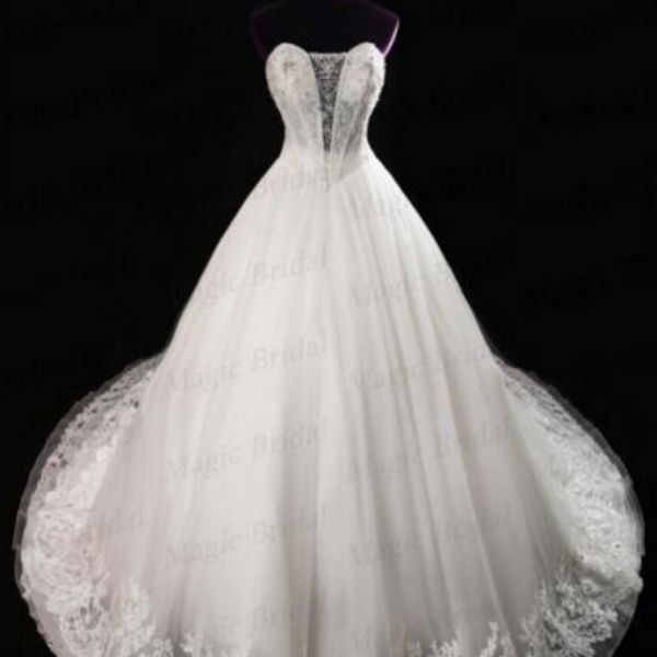 V Neck Ivory Lace Floral Long Prom Dresses with Train, Ivory Lace Wedding Dresses, Ivory Formal Evening Dresses，DS3798