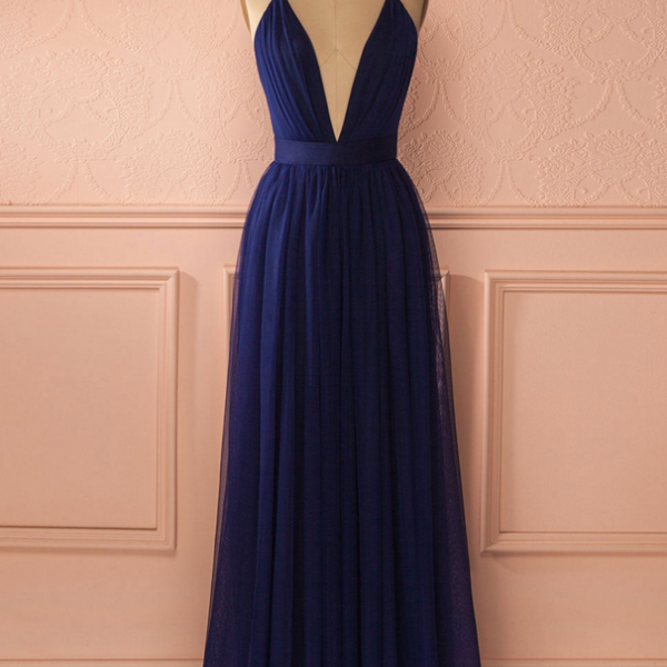 Simple Dark Blue Long Prom Dress,blue Evening Dresses on Luulla