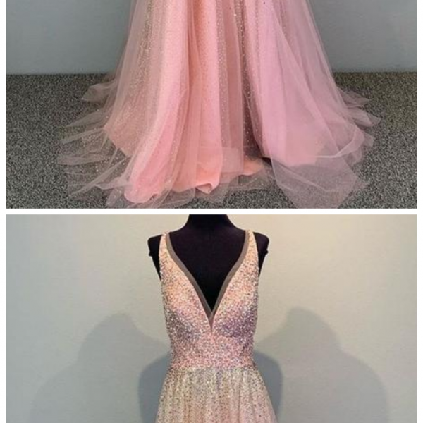 Short Beading Chiffon V-back Prom Homecoming Dress