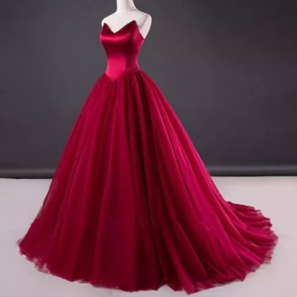 Prom Dresses,New Elegantes Evening Dress Tulle Plus Satin Evening Gowns