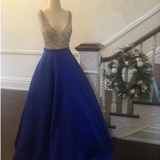 royal blue prom dress with silver top Strapless Sweetheart Sequins High Split Mermaid Prom dress with Silver Appliques