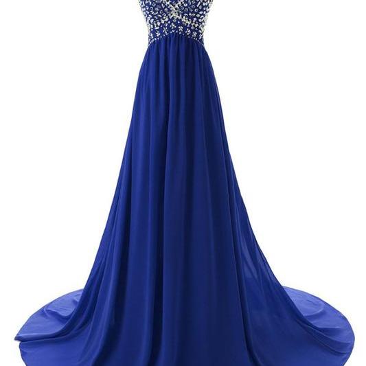 Sweetheart Chiffon Beaded Prom Dress,evening Dresses,long Formal ...