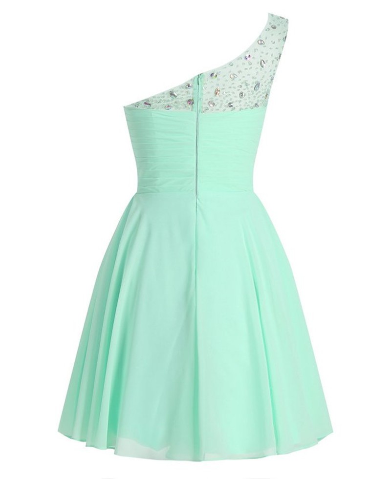 High School Graduation Gowns Curto One Shoulder Mint Green Prom ...