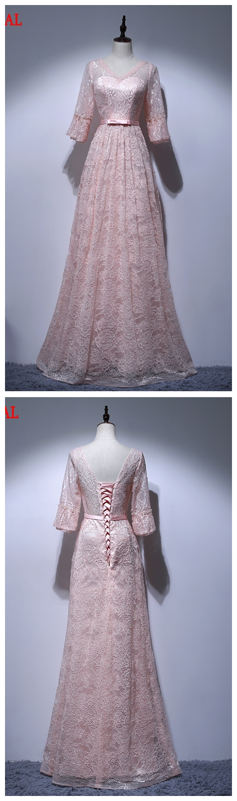 Sequin Lace Jewel Long Sleeves Beadings A-line Evening Dress