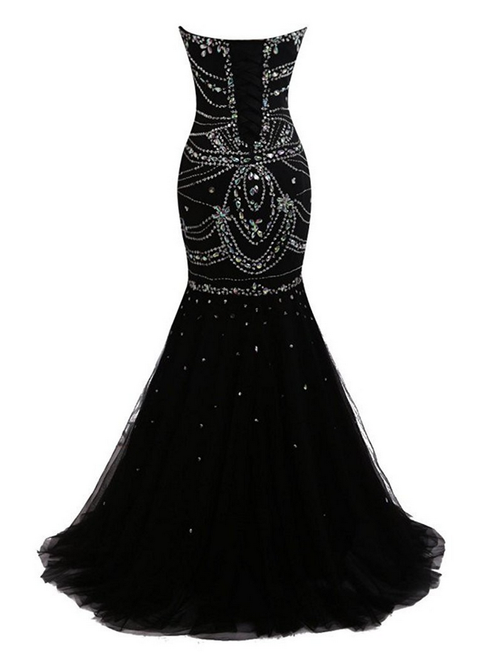 Elegant Black Mermaid Evening Dress with Appliques for Special Occasions