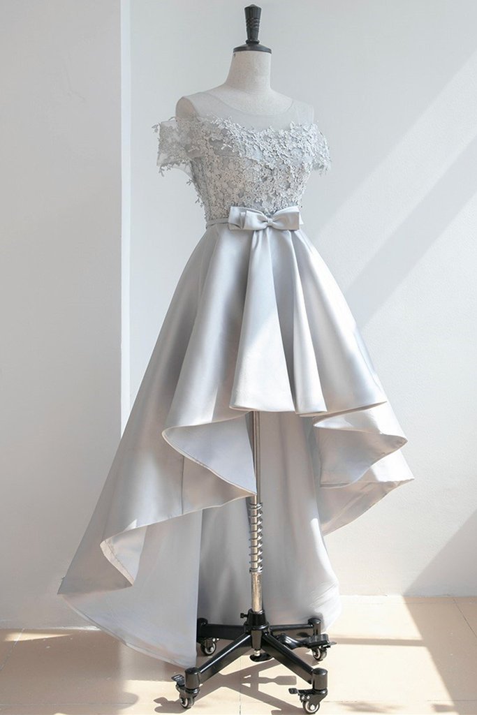 May Queen MQ2063 Off Shoulder Hi-Low Prom Gown