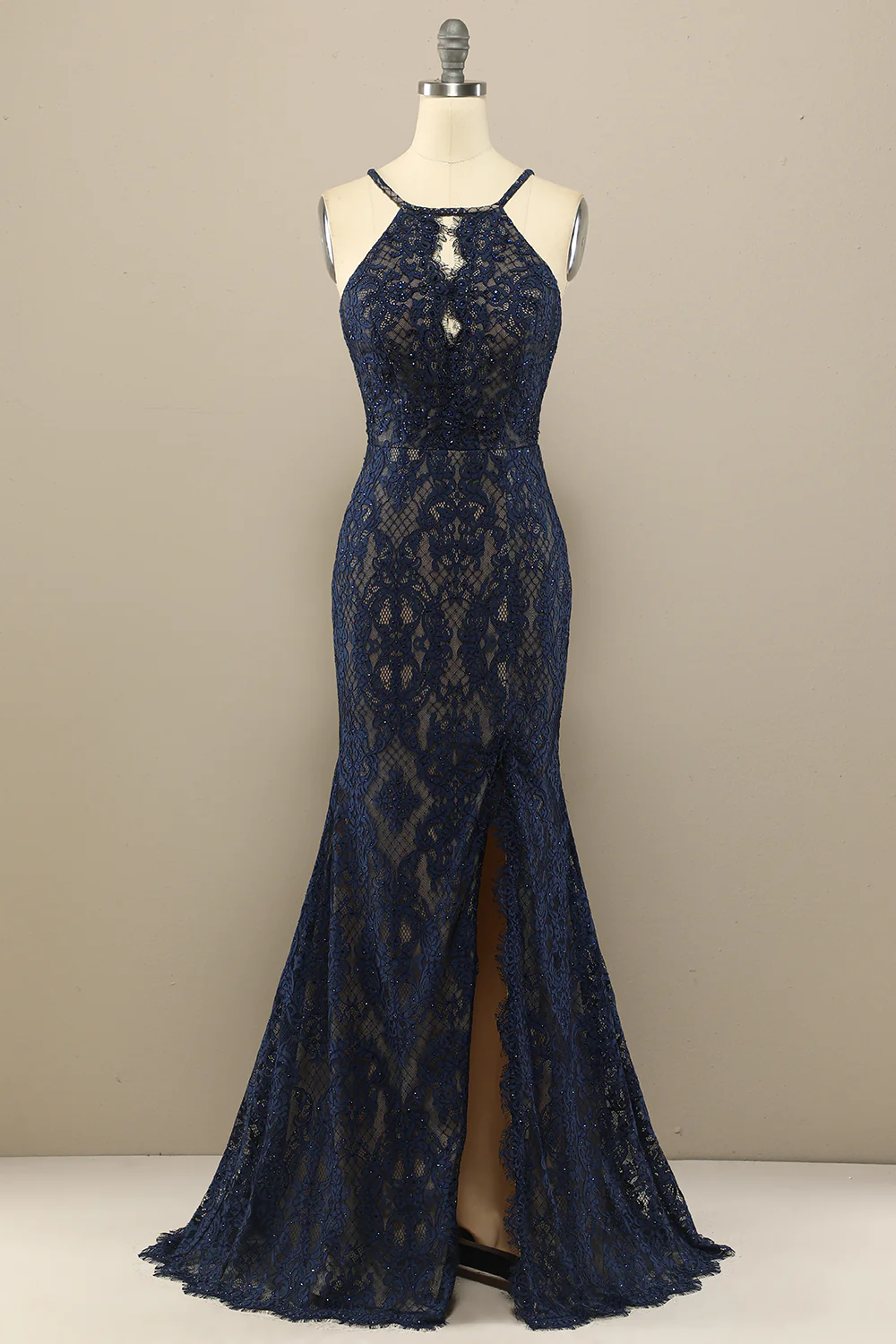 Navy Mermaid Lace Long Prom Dress Evening Dress on Luulla