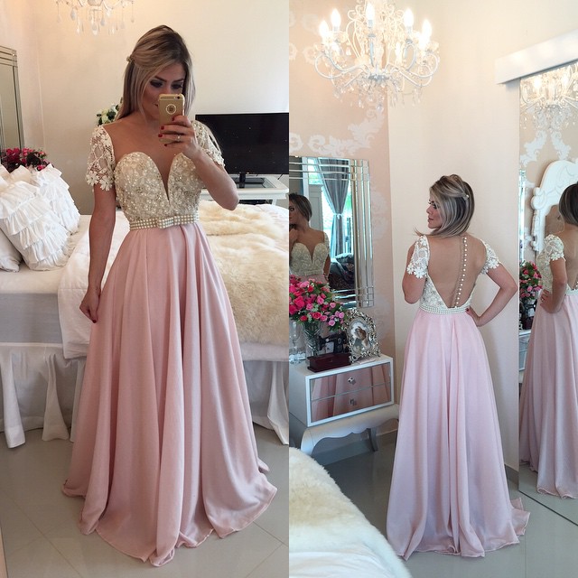 Prom Dresses,Evening Dress,Pink Prom Dresses,chiffon Prom Gowns,Pink ...