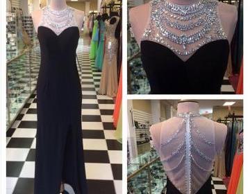 Black Prom Dresses,Backless Prom Dress,Chiffon Prom Dress,Mermaid Prom Dresses,2016 Formal Gown,Open Back Evening Gowns,Open Backs Party Dress,Prom Gown For Teens